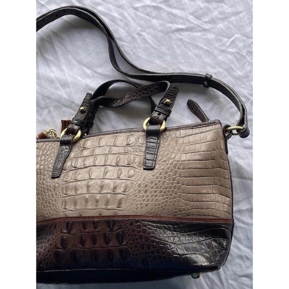 Brahmin Mercury Crescent Textured Leather Medium Asher Satchel Bag Purse - Picture 4 of 16